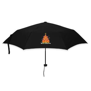 Hot Dog Fast Food Tree Christmas Tree - Regenschirm (klein) - Schwarz - Vorne