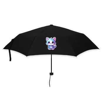 "Cosmic Whiskers: A Whimsical Space Adventure" - Umbrella (small) - black - Front