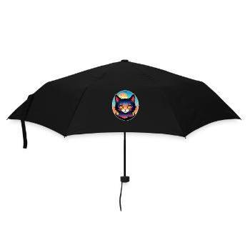 chat et paysage - Parapluie standard - noir - Devant