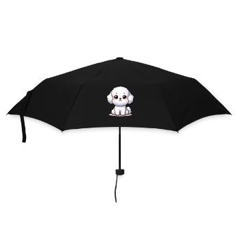 Digital illustration of cute Bichon Frise - Umbrella (small) - black - Front