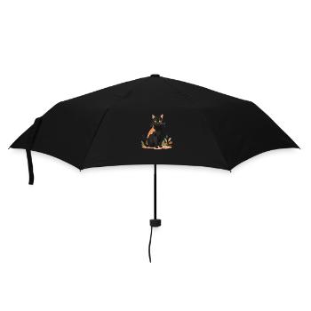 Black & Brown Cat - Umbrella (small) - black - Front