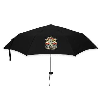 Line Dance und Hundeliebe vereint - Regenschirm (klein) - Schwarz - Vorne
