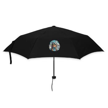 Cat Cartoon in Bergen Cool - Umbrella (small) - black - Front