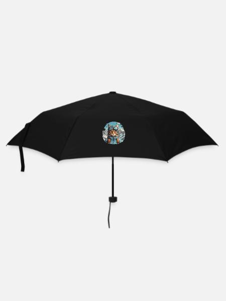 Cat Cartoon in Bergen Cool - Umbrella (small) - black