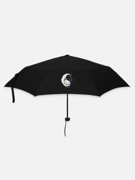Yin Yang Katzen Katzenkunst für einen - Regenschirm (klein) - Schwarz