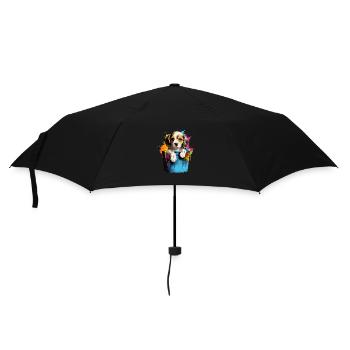 Beagle Niedlicher Hund Farbeimer - Regenschirm (klein) - Schwarz - Vorne