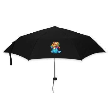 Zwergspitz Niedlicher Pomeranian Hund Farbeimer - Regenschirm (klein) - Schwarz - Vorne