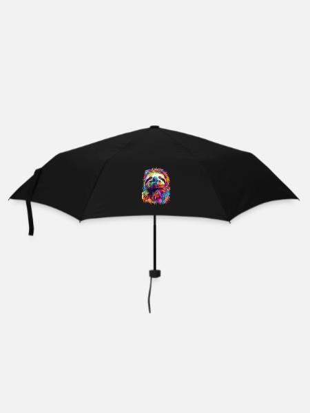 Bunte Faultier Kunst Regenbogen Tier für einen - Regenschirm (klein) - Schwarz