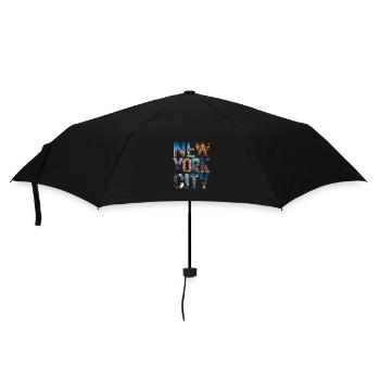 New York City Skyline - Regenschirm (klein) - Schwarz - Vorne