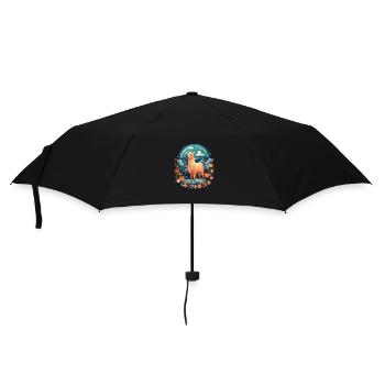 Alpaka Lama Blumen für Alpakaliebhaber - Regenschirm (klein) - Schwarz - Vorne