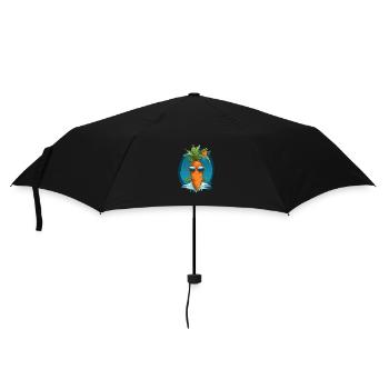 Funky Karotte mit Sonnenbrille Strandgemüse - Regenschirm (klein) - Schwarz - Vorne
