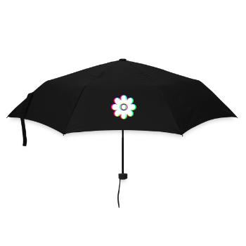 EDM Trikolor - Blüte 2 - Glitch - Rave Stil - Regenschirm (klein) - Schwarz - Vorne