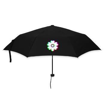 EDM Tricolor - Flowers - Glitch - Rave Style - Umbrella (small) - black - Front