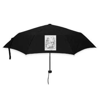 Geometrische Natur - Regenschirm (klein) - Schwarz - Vorne