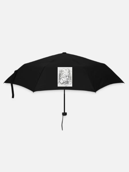 Geometrische Natur - Regenschirm (klein) - Schwarz