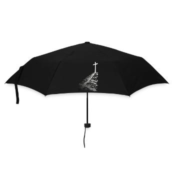 Croix blanche avec ombre - Parapluie standard - noir - Devant
