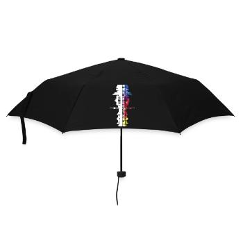 Berlin Deutschland Stadt Skyline Pixel Bunt - Regenschirm (klein) - Schwarz - Vorne