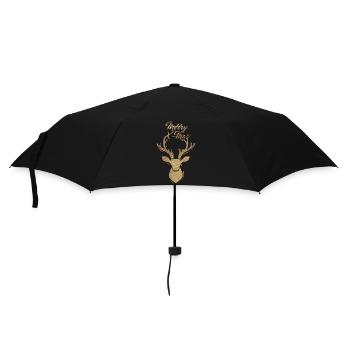 Merry X-Mas - Regenschirm (klein) - Schwarz - Vorne