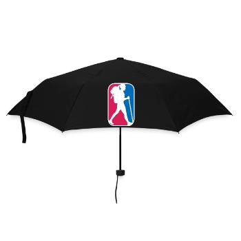 Wandern Outdoor Frau Berge Logo lustiges Geschenk - Regenschirm (klein) - Schwarz - Vorne