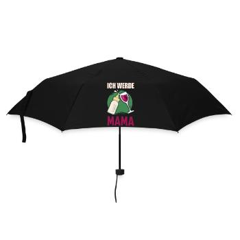 ICH WERDE MAMA Schwangerschaftsgeschenkidee - Regenschirm (klein) - Schwarz - Vorne