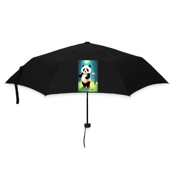 Panda cooles Porträt Zeichnung Nahaufnahme cool süß - Regenschirm (klein) - Schwarz - Vorne