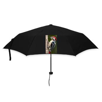 Pileated woodpecker red headed cool comic drawing - Umbrella (small) - black - Front
