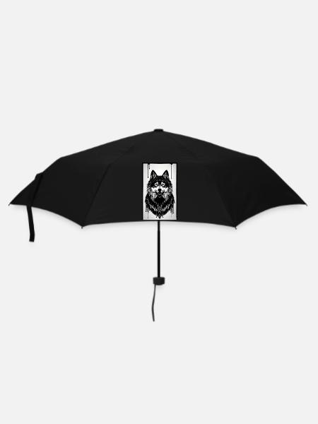 Wolf portrait - Umbrella (small) - black
