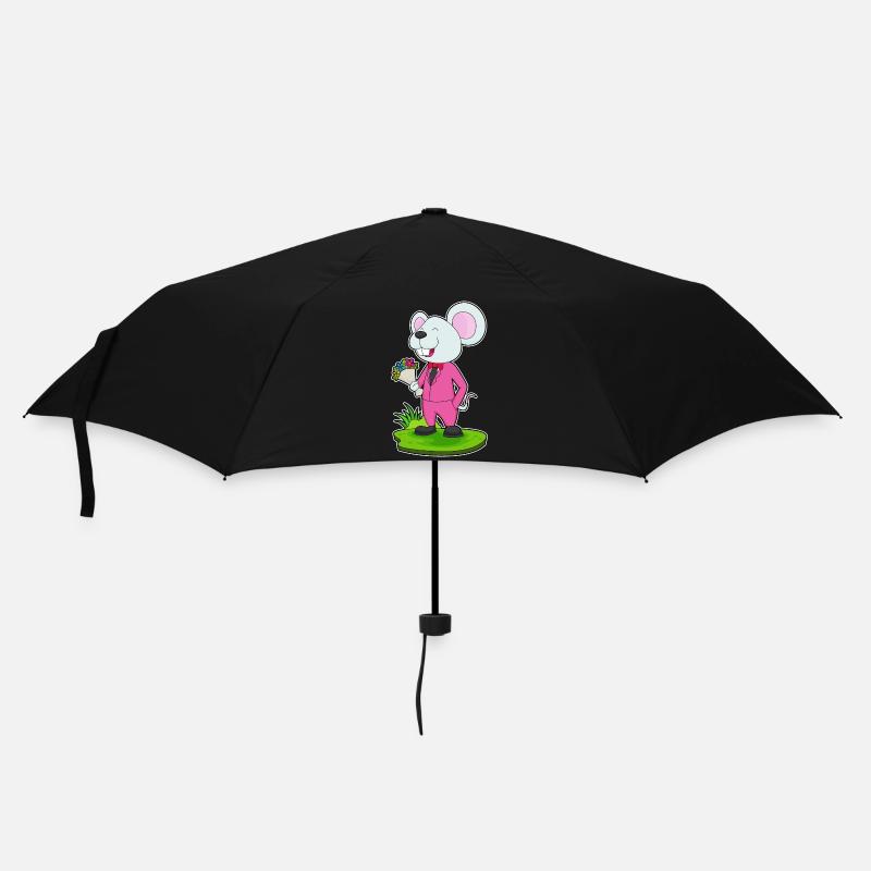 Mariage de fleurs de marié de souris - Parapluie standard - noir