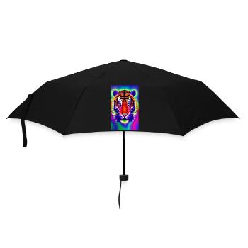 Tigre psychédélique - Parapluie standard - noir - Devant