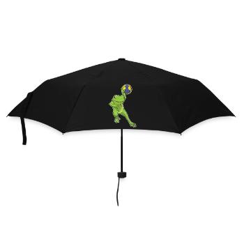 Frog Handball Player Handball - Umbrella (small) - black - Front