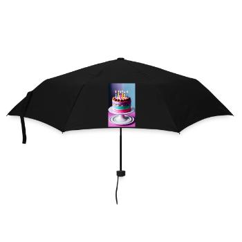happy birthday - Umbrella (small) - black - Front