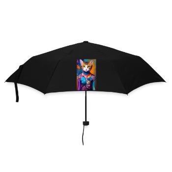 Prodigieux chat domestique à poil court - Parapluie standard - noir - Devant