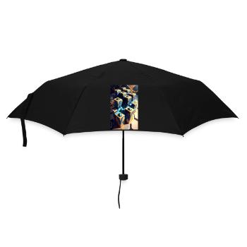 Neon-Abenteuer - Regenschirm (klein) - Schwarz - Vorne