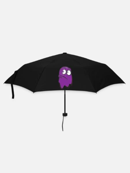 Funny fierce-looking ghost in purple - Umbrella (small) - black