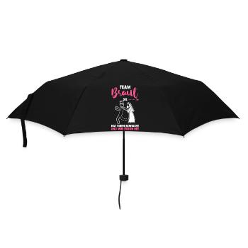 Braut Hochzeit Heiraten Junggesellenabschied - Regenschirm (klein) - Schwarz - Vorne