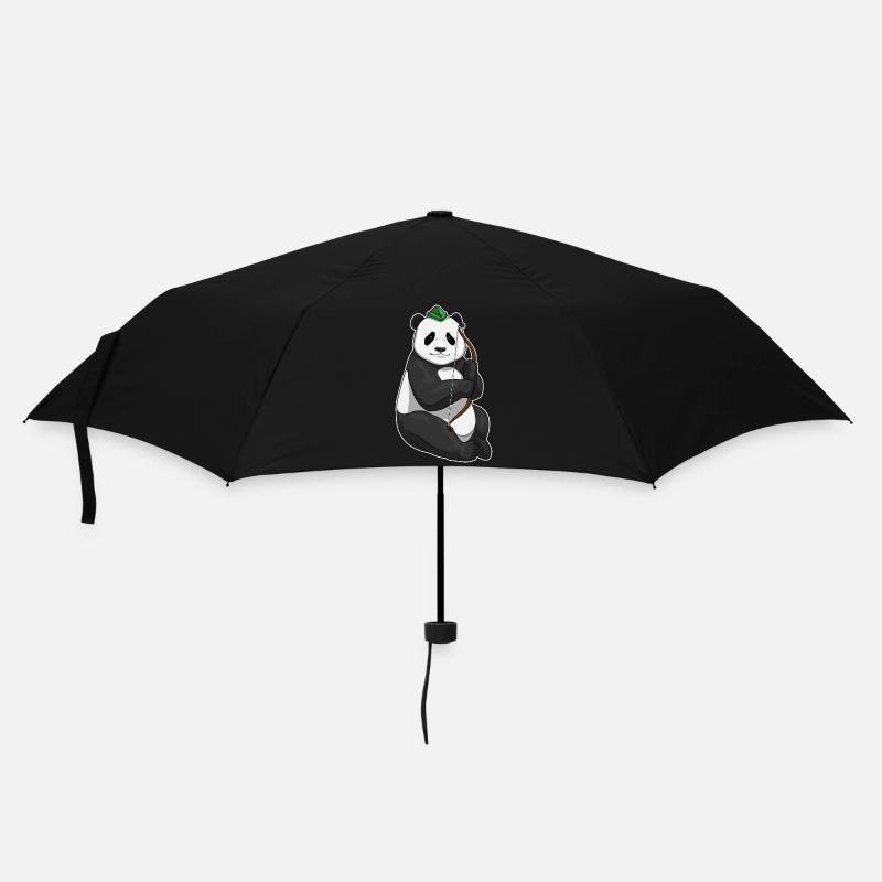 Panda Bogenschütze Bogen - Regenschirm (klein) - Schwarz