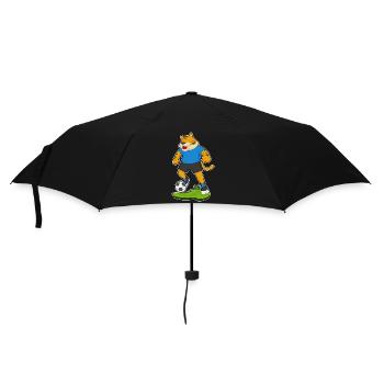 Tiger Soccer Player Soccer - Umbrella (small) - black - Front