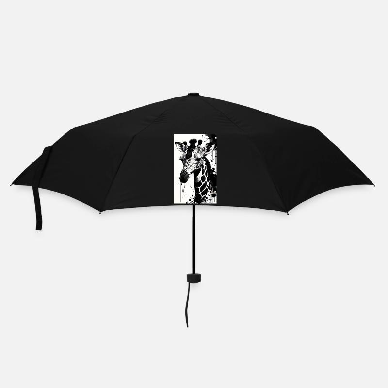 Giraffe: Sanfte Riesen - Regenschirm (klein) - Schwarz