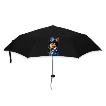 Steampunk Buddy Hund - Regenschirm (klein) - Schwarz - Vorne