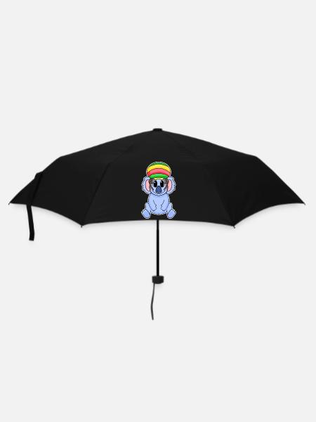 Rasta Koala - Regenschirm (klein) - Schwarz