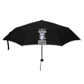 Waschbär - Regenschirm (klein) - Schwarz - Vorne