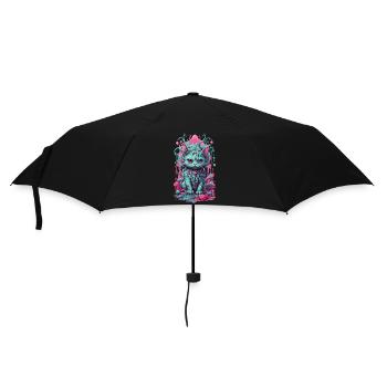 Gothique Pastel chat Halloween démon chaton - Parapluie standard - noir - Devant