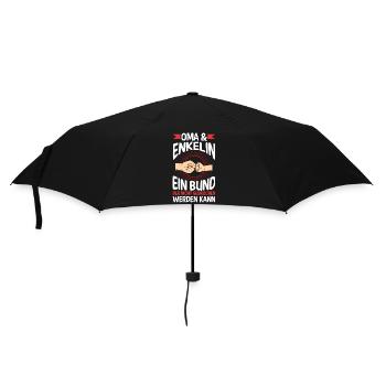 Oma Großmutter und Enkelin - Regenschirm (klein) - Schwarz - Vorne