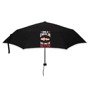 Oma Großmutter und Enkelin - Regenschirm (klein) - Schwarz - Vorne