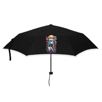 Spiritual Mushroom World Goa Girl Design - Umbrella (small) - black - Front