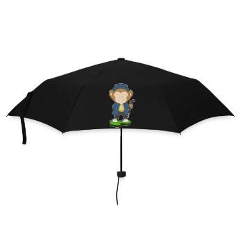 Affe Rentner Gehstock - Regenschirm (klein) - Schwarz - Vorne