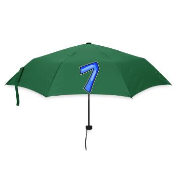 Zahl 7 Nummer - Regenschirm (klein) - Flaschengrün - Vorne