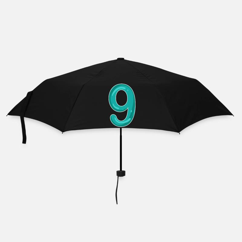 Number 9 - Nine - 9 Motif - Umbrella (small) - black