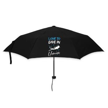 Love To Dive In Underwater Scuba Diving - Regenschirm (klein) - Schwarz - Vorne