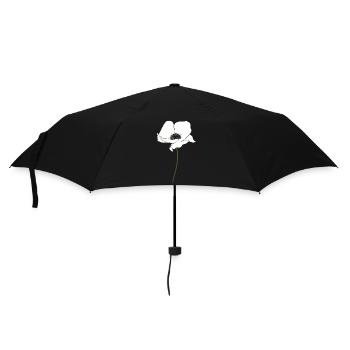 mohnblume weiss - Regenschirm (klein) - Schwarz - Vorne